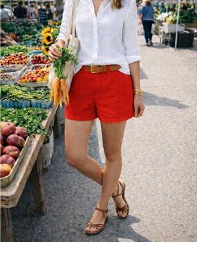 Old Navy Orange Eyelet Shorts ♥️ Coastal Cowgirl | Cortage Core Summer Vibes 16
